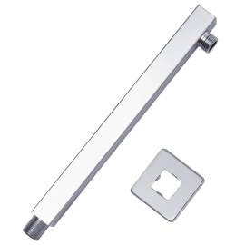 Braț suport duș, pătrat, argintiu, 30 cm, oțel inoxidabil 201, 4 image