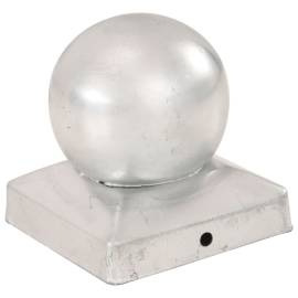 Capace stâlpi tip glob, 6 buc., 91 x 91 mm, metal galvanizat, 3 image
