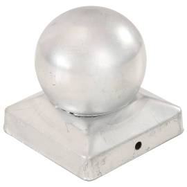 Capace stâlpi tip glob, 6 buc., 91 x 91 mm, metal galvanizat, 2 image