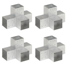 Conectori grindă, formă x, 4 buc, 101x101 mm, metal galvanizat