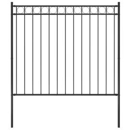 Gard de grădină, negru, 1,7 x 1,5 m, oțel