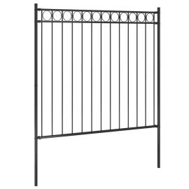 Gard de grădină, negru, 1,7 x 1,5 m, oțel, 2 image
