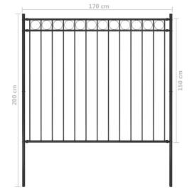 Gard de grădină, negru, 1,7 x 1,5 m, oțel, 4 image
