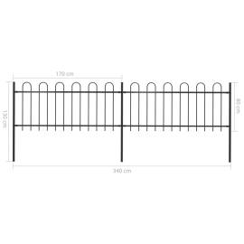 Gard de grădină cu vârf curbat, negru, 3,4 m, oțel, 5 image