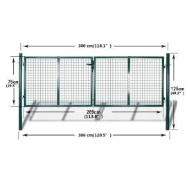Gard de grădină tip plasă, poartă gard grilaj, 289x75 cm/306x125 cm, 9 image