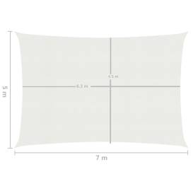 Pânză parasolar, alb, 5 x 7 m, hdpe, 160 g/m², 6 image