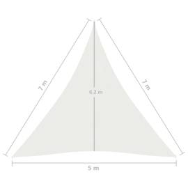Pânză parasolar, alb, 5x7x7 m, hdpe, 160 g/m², 6 image