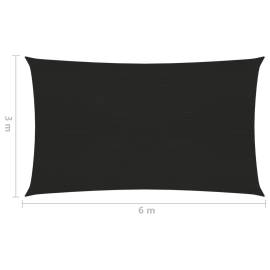 Pânză parasolar, negru, 3x6 m, hdpe, 160 g/m², 6 image