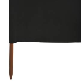 Paravan anti-vânt cu 5 panouri, negru, 600 x 120 cm, textil, 5 image