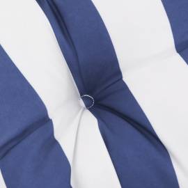 Perne de scaun, 2 buc., albastru&alb, 40x40x7 cm, textil, dungi, 6 image