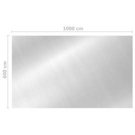 Prelată piscină, argintiu, 1000x600 cm, pe, dreptunghiular, 5 image