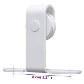 Set glisare ușă mini pentru dulap, alb, oțel carbon, 152 cm, 7 image