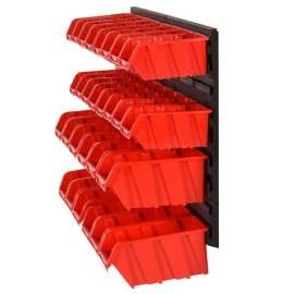 Set rafturi atelier 30 buc. roșu / negru 77x39 cm polipropilenă, 3 image