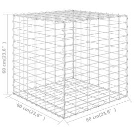 Strat înălțat cub gabion, 60 x 60 x 60 cm, sârmă de oțel, 5 image
