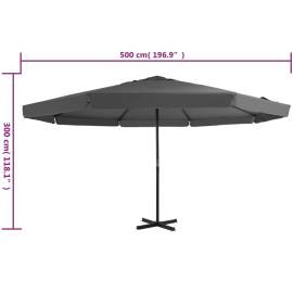 Umbrelă de soare cu stâlp aluminiu, antracit, 500 cm, 7 image