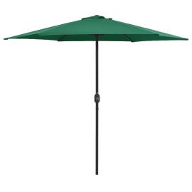 Umbrelă de soare cu stâlp aluminiu, verde, 270 x 246 cm