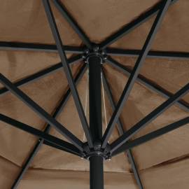 Umbrelă soare de exterior cu stâlp aluminiu gri taupe 600 cm, 5 image