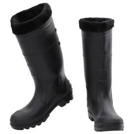 Cizme de ploaie cu șosete detașabile, negru, mărime 41, pvc, 2 image