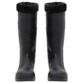 Cizme de ploaie cu șosete detașabile, negru, mărime 41, pvc, 3 image