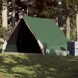 Cort de camping cu cadru a, 2 persoane, verde, impermeabil