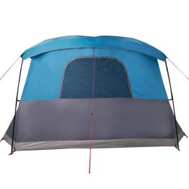 Cort de camping cu verandă 4 persoane, albastru, impermeabil, 9 image