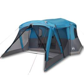 Cort de camping cu verandă 4 persoane, albastru, impermeabil, 2 image