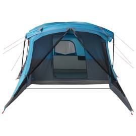 Cort de camping cu verandă 4 persoane, albastru, impermeabil, 7 image