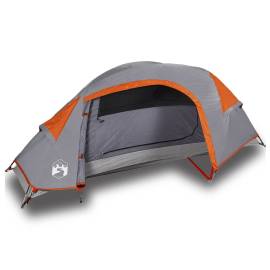 Cort de camping pentru 1 persoană, gri/portocaliu, impermeabil, 2 image