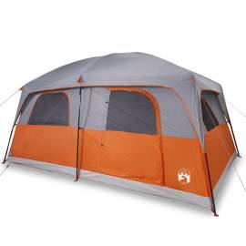 Cort de camping pentru 10 persoane, gri/portocaliu, impermeabil, 2 image