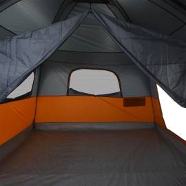 Cort de camping pentru 10 persoane, gri/portocaliu, impermeabil, 10 image