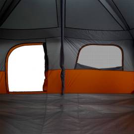 Cort de camping pentru 10 persoane, gri/portocaliu, impermeabil, 9 image