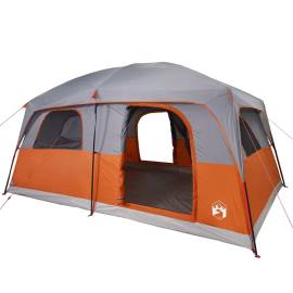 Cort de camping pentru 10 persoane, gri/portocaliu, impermeabil, 5 image