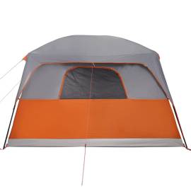 Cort de camping pentru 10 persoane, gri/portocaliu, impermeabil, 8 image
