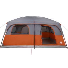 Cort de camping pentru 10 persoane, gri/portocaliu, impermeabil, 7 image