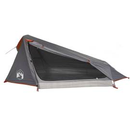 Cort de camping tunel 1 persoane, gri/portocaliu, impermeabil, 2 image