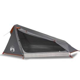 Cort de camping tunel 1 persoane, gri/portocaliu, impermeabil, 4 image