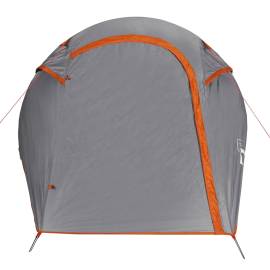 Cort de camping tunel 2 persoane, gri/portocaliu, impermeabil, 6 image