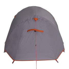 Cort de camping tunel 2 persoane, gri/portocaliu, impermeabil, 8 image
