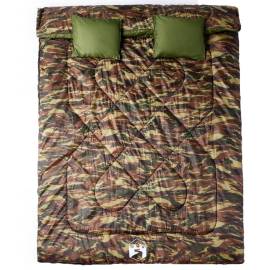 Sac de dormit dublu cu perne de camping, adulți, 3-4 anotimpuri, 2 image