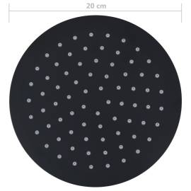 Cap de duș tip ploaie rotund, negru, 20 cm, oțel inoxidabil, 7 image