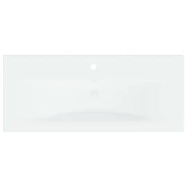 Chiuvetă încorporată cu robinet, alb, 91x39x18 cm, ceramică, 8 image