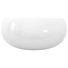 Chiuvetă de baie rotundă, alb, 40 x 15 cm, ceramică, 5 image