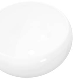 Chiuvetă de baie rotundă, alb, 40 x 15 cm, ceramică, 4 image