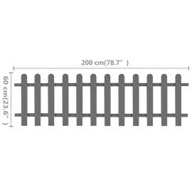 Gard din șipci, gri, 200 x 60 cm, wpc, 5 image