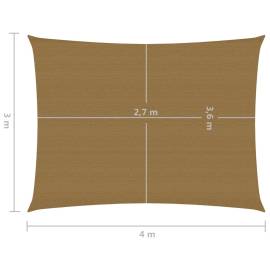 Pânză parasolar, gri taupe, 3x4 m, hdpe, 160 g/m², 6 image