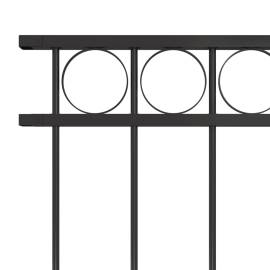 Panou de gard, negru, 1,7 x 1,2 m, oțel, 3 image