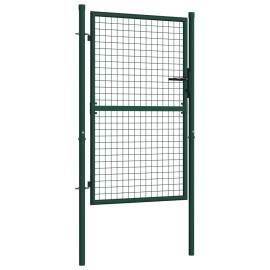 Poartă de gard, verde, 100 x 125 cm, oțel, 2 image