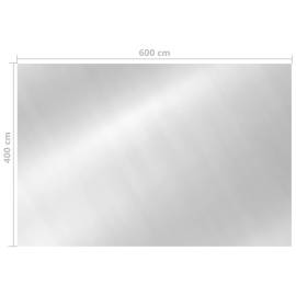 Prelată de piscină, argintiu, dreptunghiular, 600x400 cm, pe, 5 image