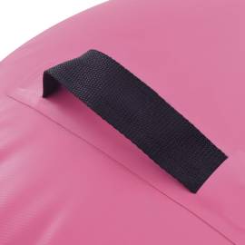 Rulou de gimnastică gonflabil cu pompă, roz, 120 x 90 cm, pvc, 6 image