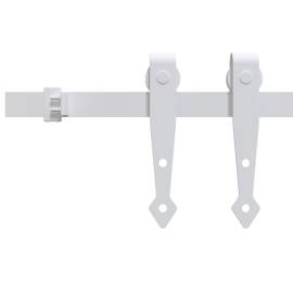 Set glisare mini ușă pentru dulap, alb, oțel carbon, 200 cm, 3 image
